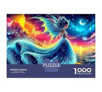 Fantasy Fairy Puzzle en Carton Dragon in Cosmic Starry Sky 1000 Pièces Carton Recyclé pour Adolescents Résistant À La Déchirure Décoration Murale Exclusif Haute Qualité 52x38cm/1000pcs