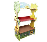 Fantasy Fields Bibliothèque Enfant Sunny Safari en Bois pour Rangement de Livres Jouets W-8268A