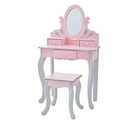 Fantasy Fields Coiffeuse Enfant en Bois Table Maquillage avec Miroir Et Tabouret Rose Rapunzel TD-12851A