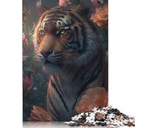 Fantasy Floral Tiger Puzzle 1000 Pièces Educa Jouet en Bois Divertissement Créatif De l'art De La Décoration Jeu Éducatif Challenge Toy Adultes & Enfants des 14 Ans 1000pcs (38x26cm)