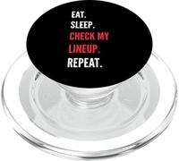Fantasy Football Eat Sleep Check My Lineup Draft Party PopSockets PopGrip pour MagSafe
