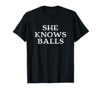 Fantasy Football Funny Female Player She Knows Balls T-Shirt