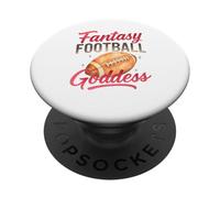 Fantasy Football Goddess Pink Script Watercolor PopSockets PopGrip Adhésif