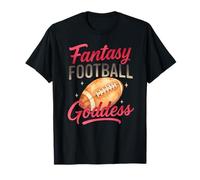 Fantasy Football Goddess Pink Script Watercolor T-Shirt