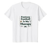 Fantasy Football is My Therapy : Cadeau pour Amateur de Sport T-Shirt, Enfant, Blanc, 6 Ans
