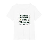 Fantasy Football is My Therapy : Cadeau pour Amateur de Sport T-Shirt, Femme Grandes Tailles, Blanc, 3X
