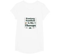 Fantasy Football is My Therapy : Cadeau pour Amateur de Sport T-Shirt, Fille, Blanc, M