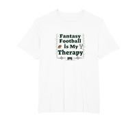 Fantasy Football is My Therapy : Cadeau pour Amateur de Sport T-Shirt, Homme Grandes Tailles, Blanc, 4X Tall