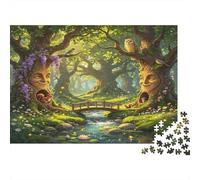 Fantasy Forest Tree Bridge Puzzle 1000 Pièces Papier pour Adultes Décor Nature Mystérieuse Améliore la Concentration Détente Cadeau Famille 70x50cm/1000pcs