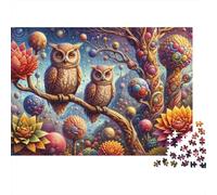 Fantasy Forest with Owls Puzzle 1000 Pièces Educa Jouet en Bois Divertissement Créatif De l'art De La Décoration Jeu Éducatif Challenge Toy Adultes & Enfants des 14 Ans 52x38cm/1000pcs