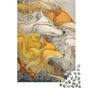 Fantasy Foxes Mythical Artwork Puzzle 1000 Pièces Educa Jouet en Bois Cadeau Unique De l'art De La Décoration Jeu Éducatif Challenge Toy pour Adultes Et Enfants À Partir De 12 Ans 38x26cm/1000pcs