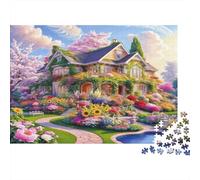 Fantasy Garden House 1000 Pièces Puzzle À Assembler Papier Recyclable Dream House Sénior Puzzles Jeu De Fête Props Excellent Cadeau Idea pour Femmes and Men Both 70x50cm/1000pcs