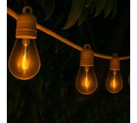 Lumisky Guirlande lumineuse FANTASY CORD SOLAR – solaire & secteur, 10 ampoules LED blanc chaud 8m