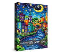 Fantasy Houses Scenic Puzzles for Adults 1000 Pieces, Mystery Beautiful Art Jigsaw Puzzles, Pretty Colorful Night Puzzles