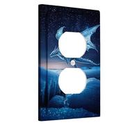 Fantasy Ice Dragon Plaque de couverture d'interrupteur/Couvertures de sortie, Accents muraux d'hiver bleus, Plaques murales thermoplastiques, prise duplex simple de taille standard