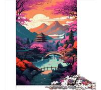 Fantasy Japonaise Puzzle Amusant en Famille 1000 Pièces pour Adultes - Carton Recyclé - Décoration de la Maison (26x38 cm)