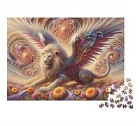 Fantasy Lion Art Print Puzzle 1000 Pièces Educa Jouet en Bois Cadeau Unique De l'art De La Décoration Jeu Éducatif Challenge Toy pour Adultes Et Enfants À Partir De 12 Ans 38x26cm/1000pcs