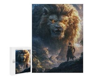 Fantasy Lion Encounter Puzzle 1000 Pièces Educa Jouet en Bois Cadeau Unique Décoration Intérieure Jeu Éducatif Challenge Toy Adultes Et Enfants À Partir De 14 Ans 500 PCS