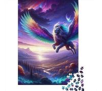 Fantasy Lion with Rainbow Wings Puzzle 1000 Pièces Educa Jouet en Bois Cadeau Unique Décoration Intérieure Jeu Éducatif Challenge Toy pour Adultes Et Enfants À Partir De 12 Ans 70x50cm/1000pcs