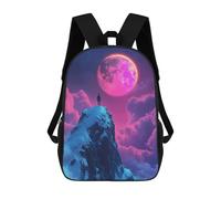 Fantasy Lone Figure on Mountaintop Sacs À Dos Imprimés En 3D 17inch Sac À Dos Scolaire Pour Enfants, Sac À Dos Décontracté Pour La Journée, Sac De Voyage Décontracté Pour Les Élèves Du Collège