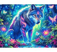 Fantasy Loup 500 Pièces Puzzle pour Ado en Carton Anti-Déchirure Animal Animal de Compagnie Facile Débutant Jeu De Société Soirée Entre Amis Cadeau Anniversaire Petit Prix 500 PCS/52×38cm