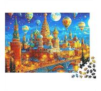 Fantasy Moscow Night 1000 pièces Loup Abstrait Puzzle Adulte Carton épais Relaxation Jeu Cadeau Anniversaire 70x50cm/1000pcs