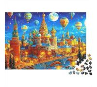 Fantasy Moscow Night Colourful Sun Moon Rainbow Sky 1000 Pcs Jigsaws for Adults The Impossible Challenge Brain Development 70x50cm/1000pcs