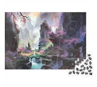 Fantasy Mountain Landscape Colourful Mystic Waterfall Gorge 1000 Pcs Puzzle Adults Beautifully Illustrated Unique Home Activity 52x38cm/1000pcs