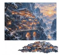 Fantasy Mountain Village Puzzle Image Bois, À Thème, 1000 pièces | Pendant le puzzle : Puzzle adulte: zones du motif lisibles pour les parties détaillées à la maison.