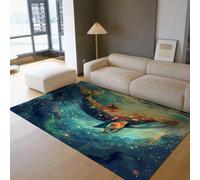 Fantasy Ocean Whales Grands Tapis Ultra Doux Lavable Tapis De Sol Non Antidérapant Léger Mince Tapis pour Chambre Salon, Chambre D’Enfant 60x120cm