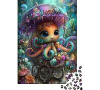 Fantasy Octopus Baby Cart Puzzle 1000 Pieces Cadeau Unique Jeu Éducatif Défi Jouet À De Qualité Supérieure Peinture Art pour Adultes Et Enfants À Partir De 12 Ans 52x38cm/1000pcs
