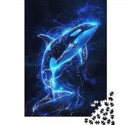 Fantasy Orca Bleu Puzzle 1000 Pièces pour Hobbyistes W nd, Carton Solide, Décoration Murale Maison, Cadeau Festival Printemps, Jeu Cérébral 52x38cm/1000pcs