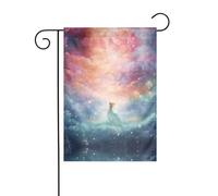 Fantasy Paradise Space Drapeau de décoration extérieure, drapeau de jardin suspendu, petit drapeau de jardin, drapeau de Noël d'hiver 30,5 x 45,7 cm