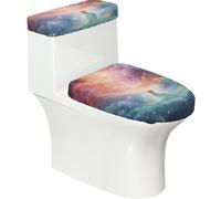 Fantasy Paradise Space Lot de 2 housses de siège de toilette avec couvercle de réservoir élastique en forme de U et allongé Décoration de salle de bain