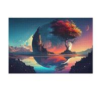 Fantasy Paysage Puzzle en Bois Enfant 1000 Pièces - Jeu Educatif Motricité Fine Et Concentration - Puzzles pour Adultes (75×50cm)