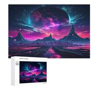 Fantasy Paysage Puzzle Enfants 1000pcs, Puzzles en Bois- Kit Bricolage Relax Jeux pour Adolescents Et Adultes Cadeaux （75×50cm）