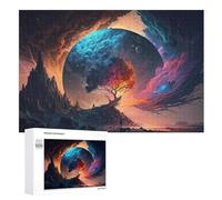 Fantasy Paysage Puzzle Enfants 1000pcs, Puzzles en Bois- Kit Bricolage Relax Jeux pour Adolescents Et Adultes Cadeaux （75×50cm）