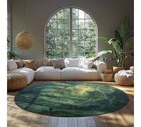 Fantasy Paysage Rond Moquette Tempête Nuage Lone Figure Design Cercle Faible Velours Tapis De Sol Antidérapant pour L’étude de la Chambre À Coucher ou L’Espace Créatif 200cm