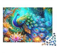 Fantasy Peacock Art 1000 pièces Paon Magique Puzzle Adulte Carton épais Décompression Jeu Belle idée Cadeau 38x26cm/1000pcs