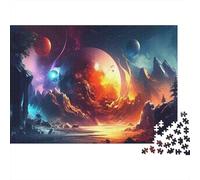 Fantasy Planet Landscape 100% Recycled Cardboard Cosmic Sunset Sky 1000 Piece Puzzle for Adults Beautifully Illustrated Brainteasing 38x26cm/1000pcs