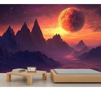 Fantasy Planet - Murales murales de paysage de science-fiction - Papier peint futurisme pour salon, chambre à coucher, étude, décoration de fond TV - 280 x 200 cm