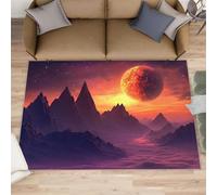 Fantasy Planet Tapis décoratif à poils courts pour chambre à coucher, motif paysage de science-fiction pour chambre à coucher, tapis antidérapant lavable pour salon, ferme, intérieur