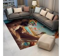 Fantasy Réaliste Tapis Joyeux Drôle D’Animal Gorille Lavables Tapis de Sol à Poils Ras pour Chambre à Coucher, Décoration de Chambre d’hôtel 120x180cm