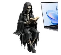 Fantasy Robed Resin Statue Gothic Bookshelf Decor Tabletop Display Figure