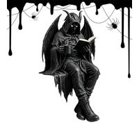 Fantasy Robed Resin Statue Gothic Bookshelf Decor Tabletop Display Figure