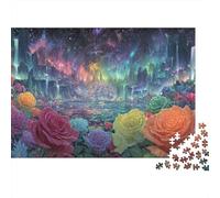 Fantasy Rose Garden 1000 pièces Art Floral enchanté Puzzle Adulte Carton épais Relaxation Difficile Décoration Murale 52x38cm/1000pcs