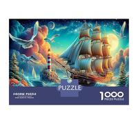 Fantasy Ship 1000 Pièce Le Navire naviguant dans l'océan cosmiques Puzzle Premium Décompression du Jeu Éducatif Cadeaux Décoration Murale Le 52x38cm/1000pcs