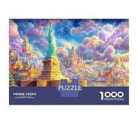 Fantasy Statue de la Liberté Vue Puzzle De 1000 Pièces Bâtiment Dreamy Landmark Défi De Jeu d'esprit pour Toutes Les Âges 70x50cm/1000pcs