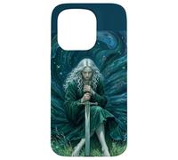 Fantasy Sword Maiden Graphic Art Gothique éthéré Coque pour iPhone 15 Pro