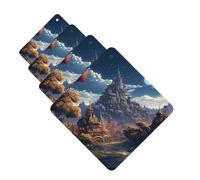 Fantasy Town Lot de 4 cartes désodorisantes pour voiture pour homme et femme - Accessoires de voiture mignons - Diffuseur de parfum durable à suspendre - Tablettes d'aromathérapie pour voiture